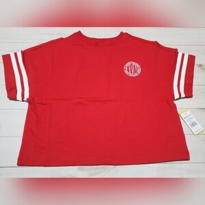 EleVen by Venus Williams Retro Daze Short Sleeve Cropped Red Tee Small - NWT